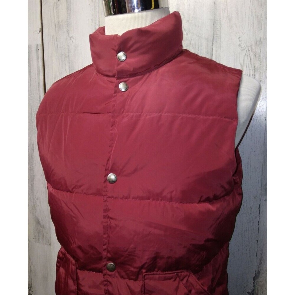 Lands' End Men's Small Snap Puffer Vest  Red